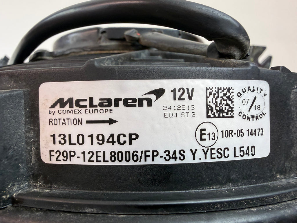 McLaren 540C 570S 570GT 600LT 2016-2021 RH Right Rear Radiator Cooling Fan Shroud Assembly OEM 13L0194CP