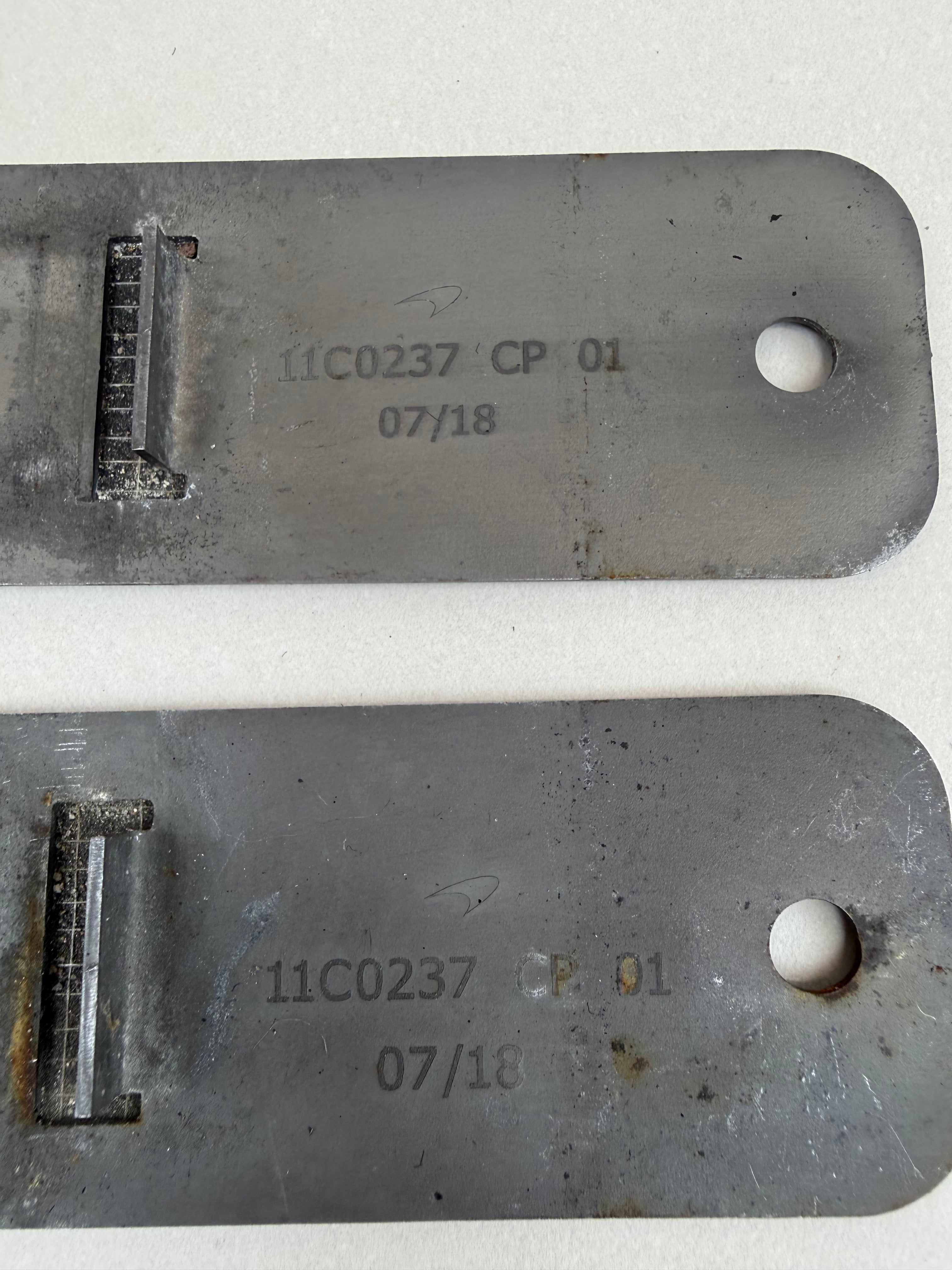 McLaren 570S 540C 570GT 600LT Underbody Mounting Strap Brackets Pair OEM 11C0237CP