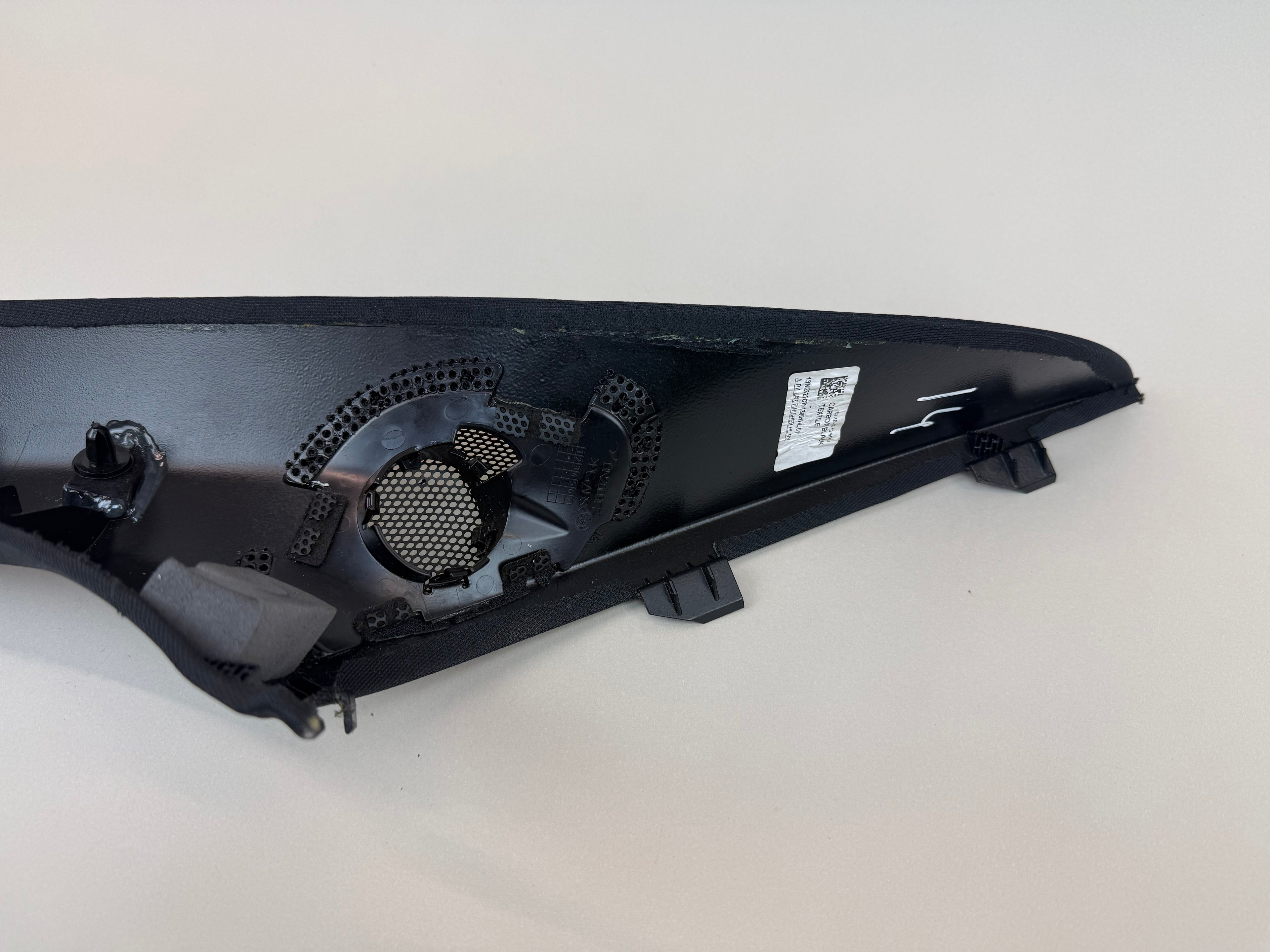 McLaren 570S RH Right A-Pillar Interior Trim Panel Carbon Black Textile OEM 13N2922CP