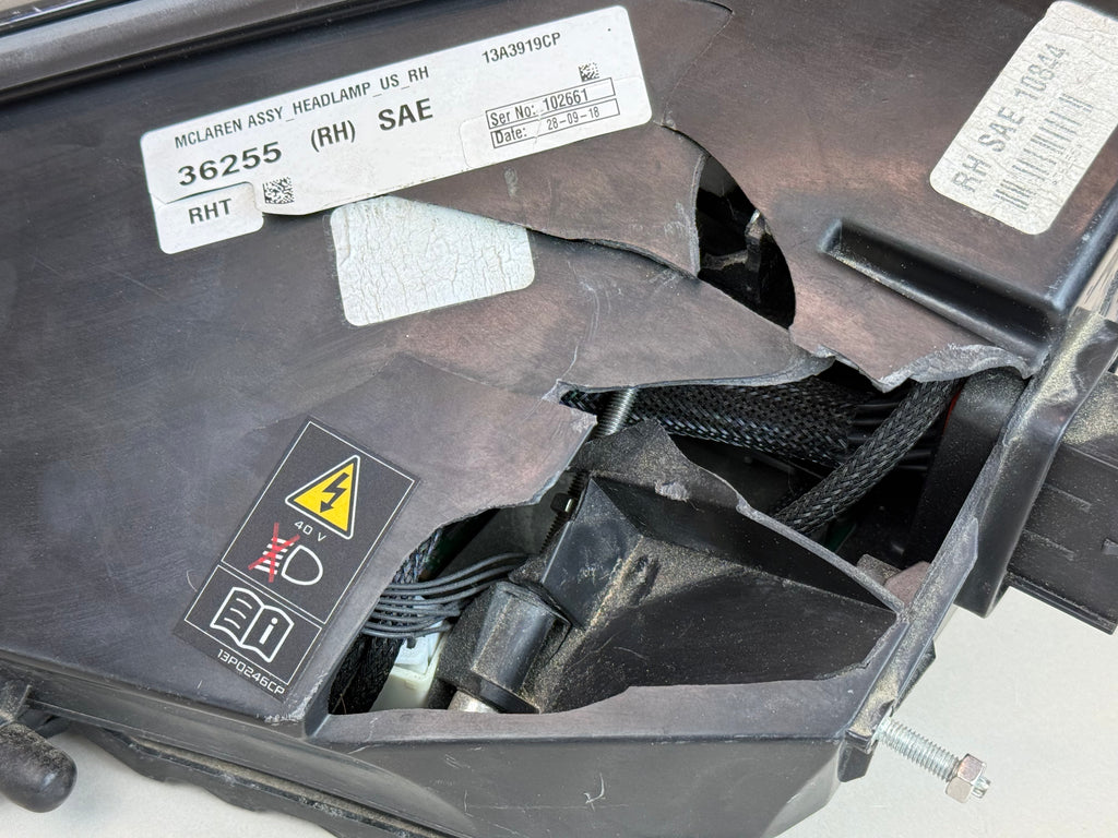 McLaren 570S 540C 570GT RH LED Headlight Assembly 13A3919CP OEM 2016-2021 DAMAGED