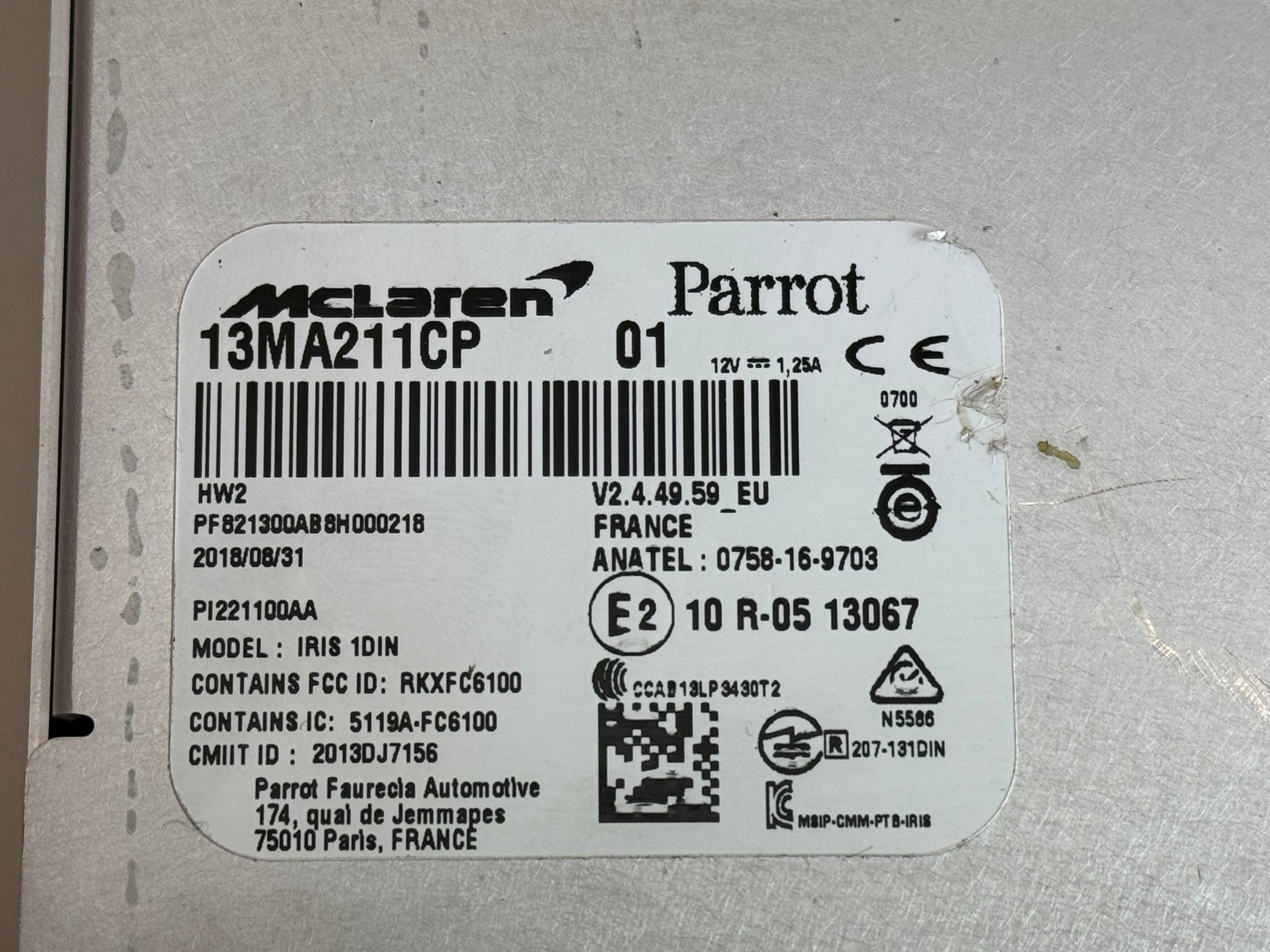 McLaren 570S 540C 570GT 600LT Navigation Control Module 13MA211CP OEM 2016-2021