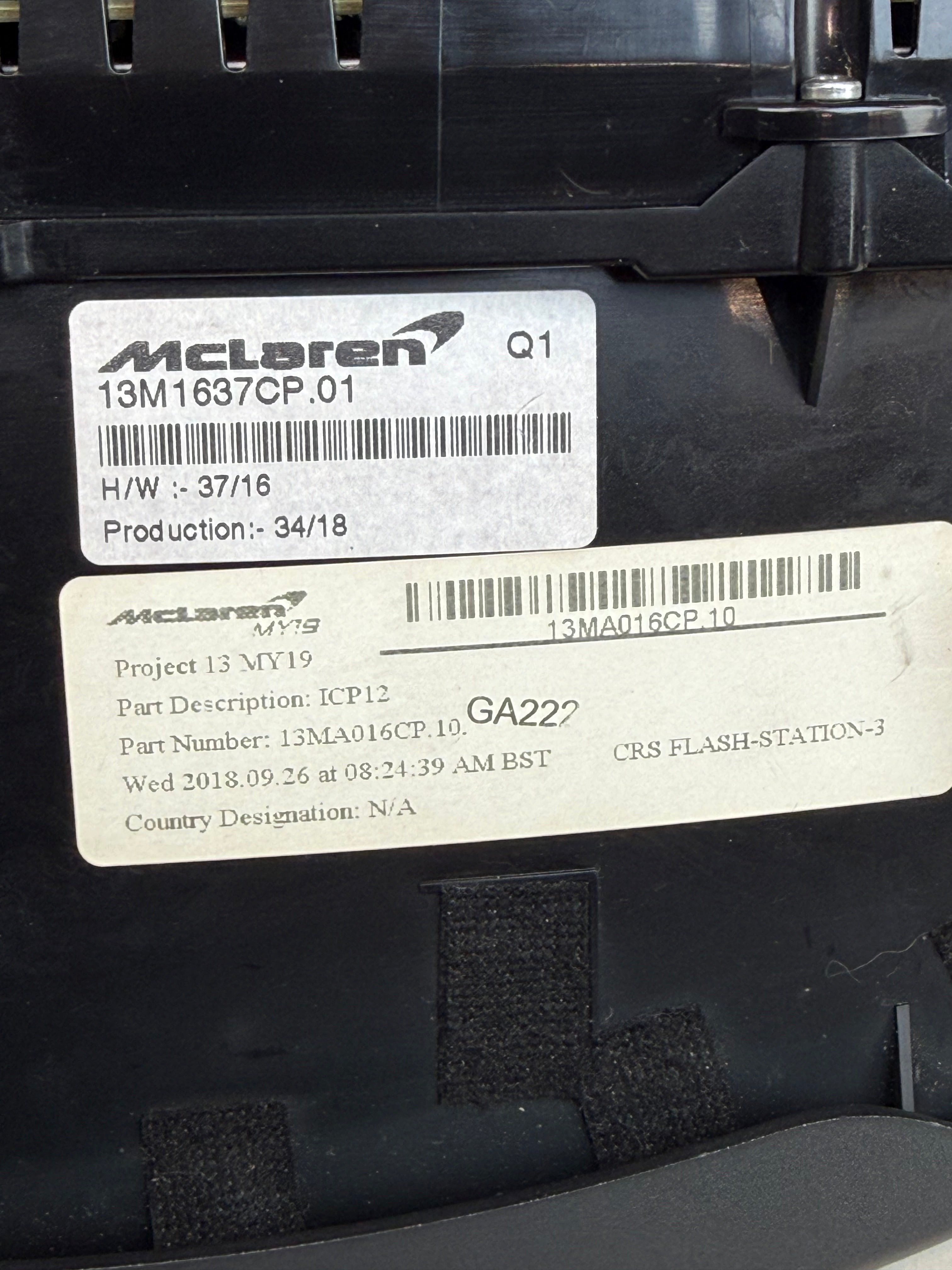 McLaren 570S 540C 570GT 600LT Instrument Cluster Display Assembly 13M1637CP OEM 2016-2021