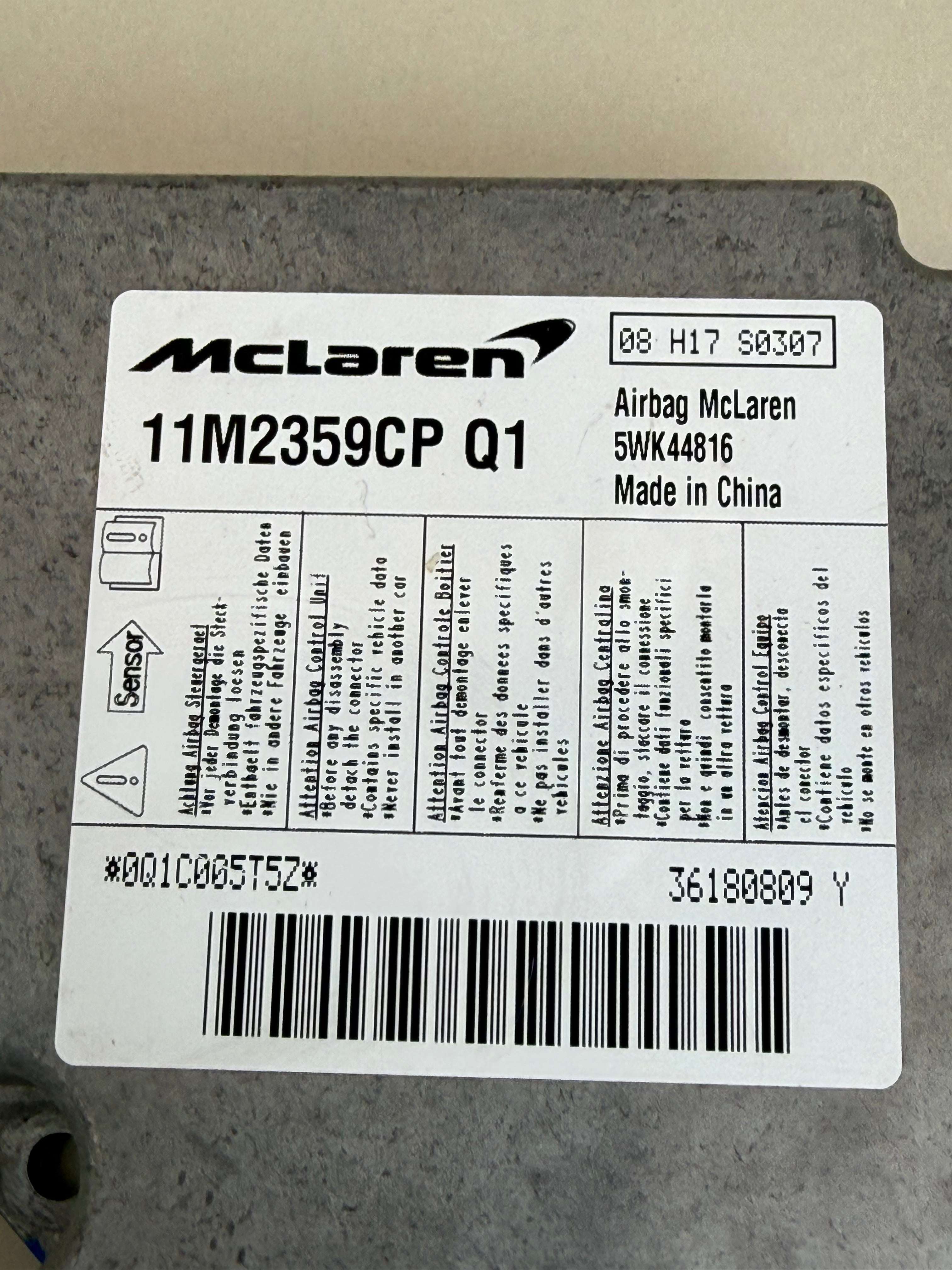 McLaren 570S 540C 570GT SRS Airbag Control Module ECU 11M2359CP Q1 5WK44816 OEM NEEDS RESET