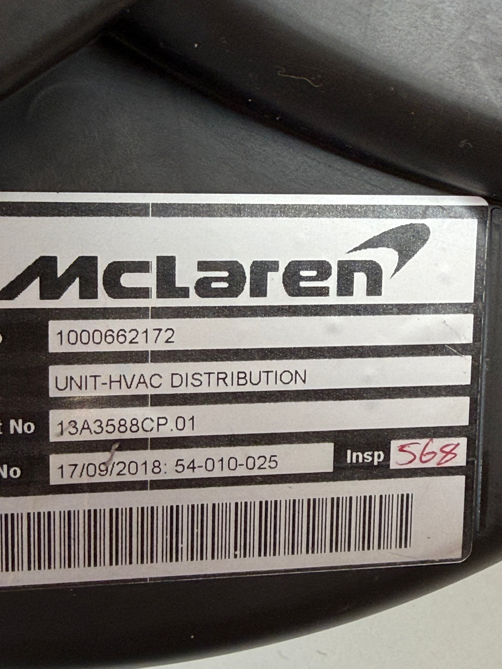McLaren 570S 540C 570GT HVAC Distribution Unit Heater Box Assembly 13A3588CP.01 2016-2021