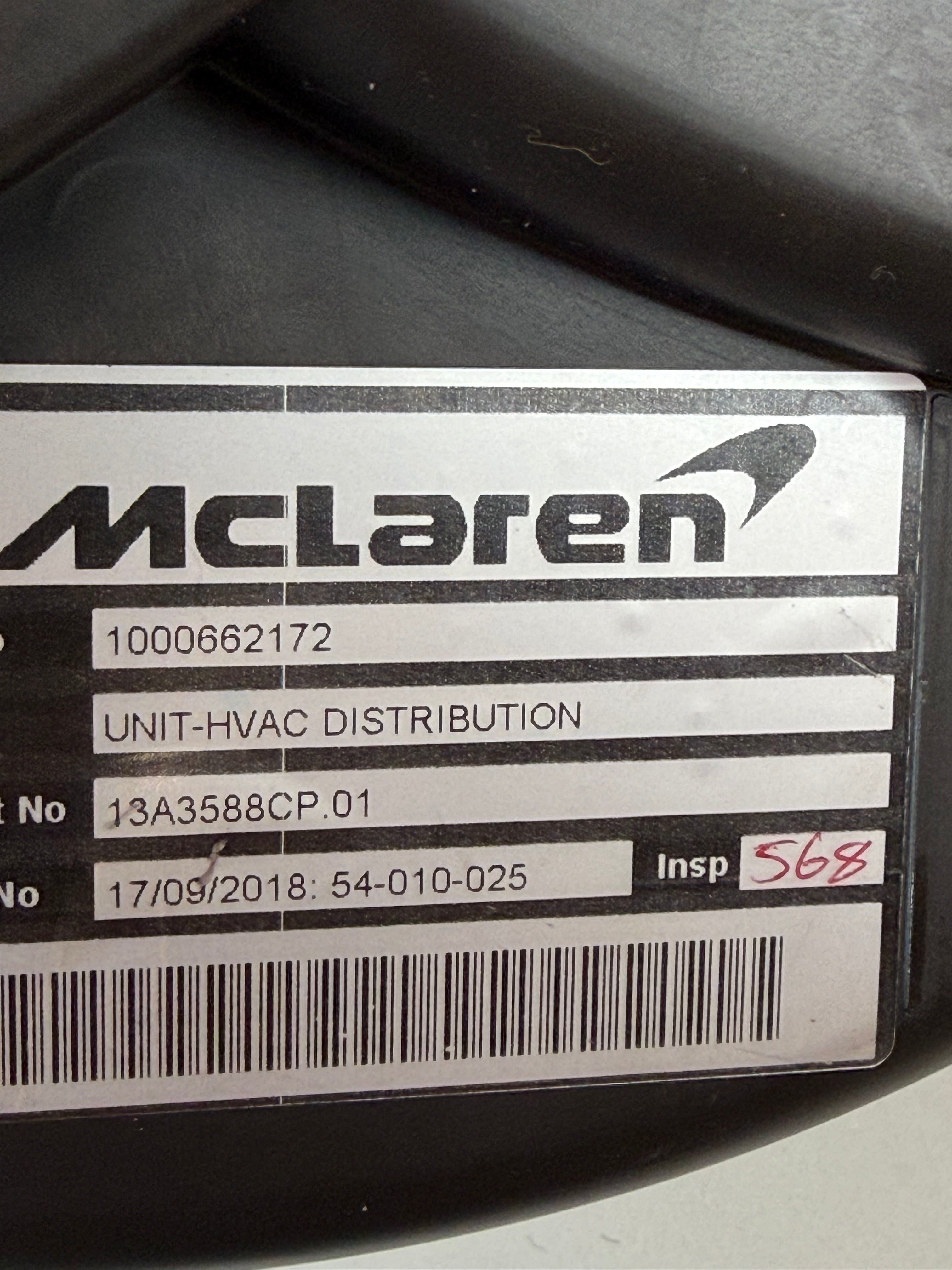McLaren 570S 540C 570GT HVAC Distribution Unit Heater Box Assembly 13A3588CP.01 2016-2021