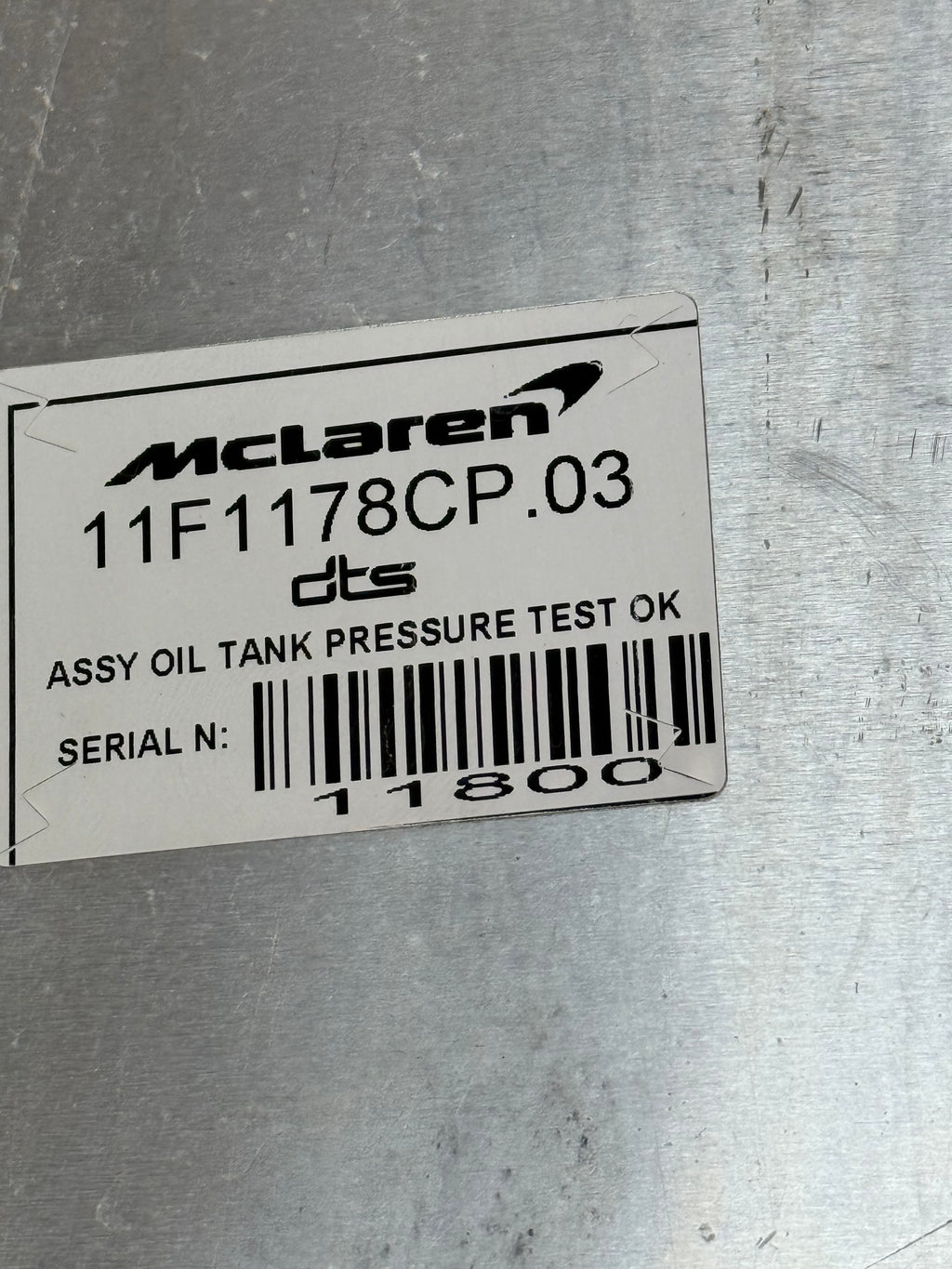 McLaren 570S 540C 570GT Engine Oil Reservoir Tank Assembly 11F1178CP.03 2016-2021