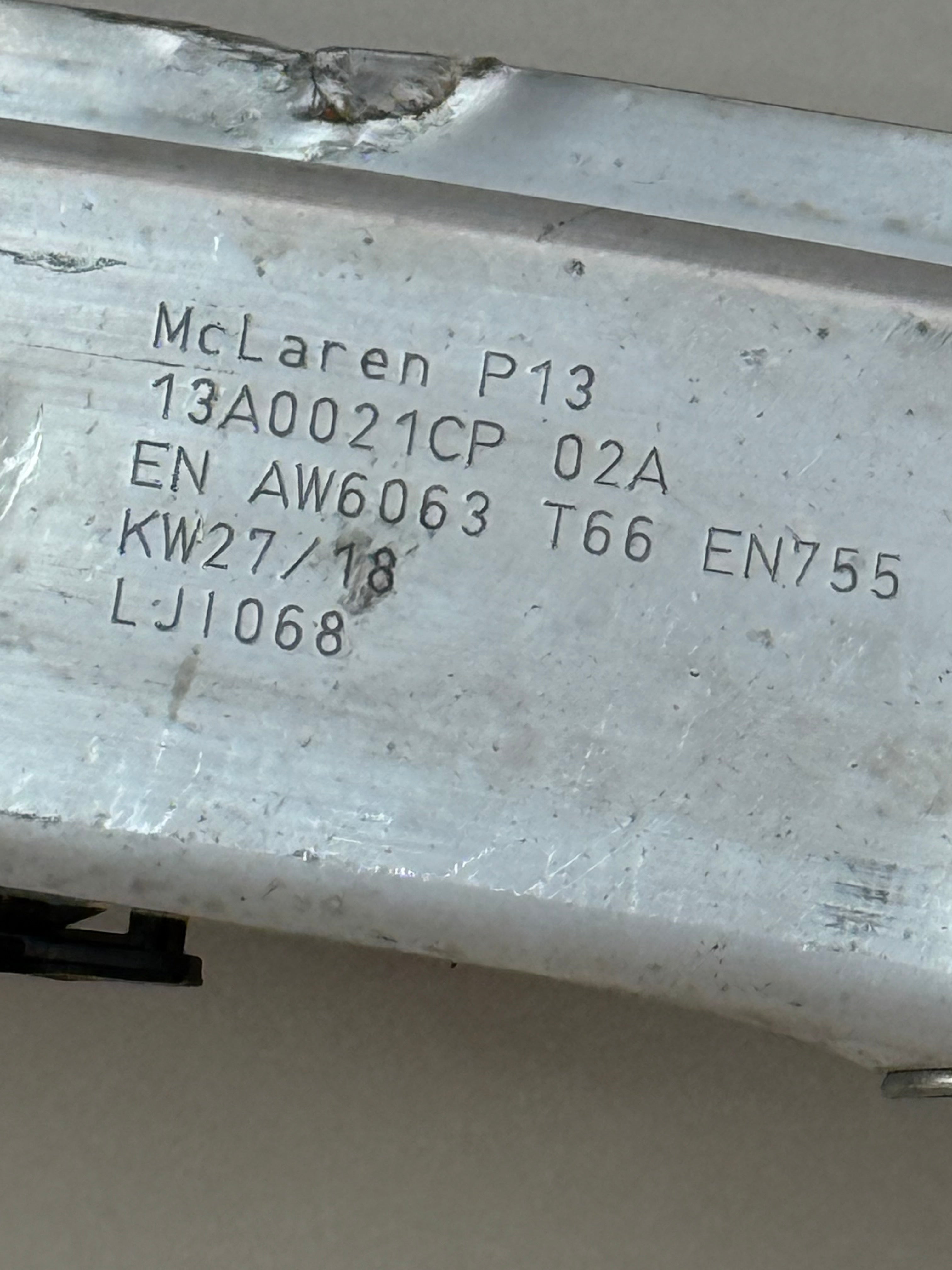 McLaren 570S 540C 570GT 600LT DAMAGED Rear Bumper Reinforcement Impact Bar Beam 13A0021CP 2016-2021