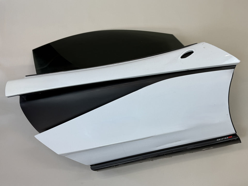 McLaren 570S Right Door Assembly OEM | Complete Door Shell Glass Window White