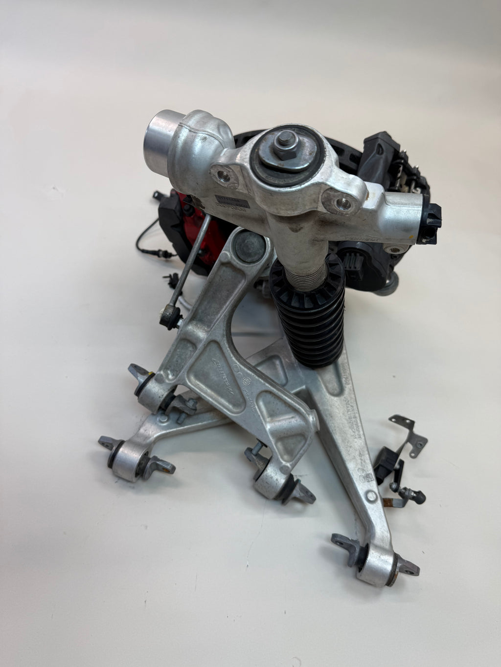 McLaren 570S Rear Right Suspension & Brake Assembly OEM | Carbon Ceramic Rotor Red Caliper Shock
